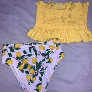 SHEIN Ruffle Tube Top Swimsuit
